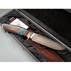 НЕФРИТ ексклюзивний ніж ручної роботи майстра студії СЕРГІЯ ДРОЗДА, купити замовити в Україні (Сталь - CPM® REX S121™ в нержавіючому дамаску 66 HRC). Photo 2